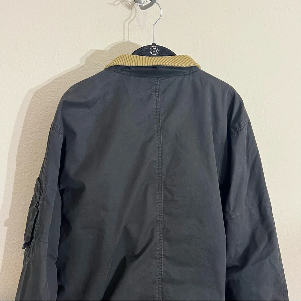 Carbob2Cobalt men’s navy field utility cotton jacket ribbed contrast collar sz L